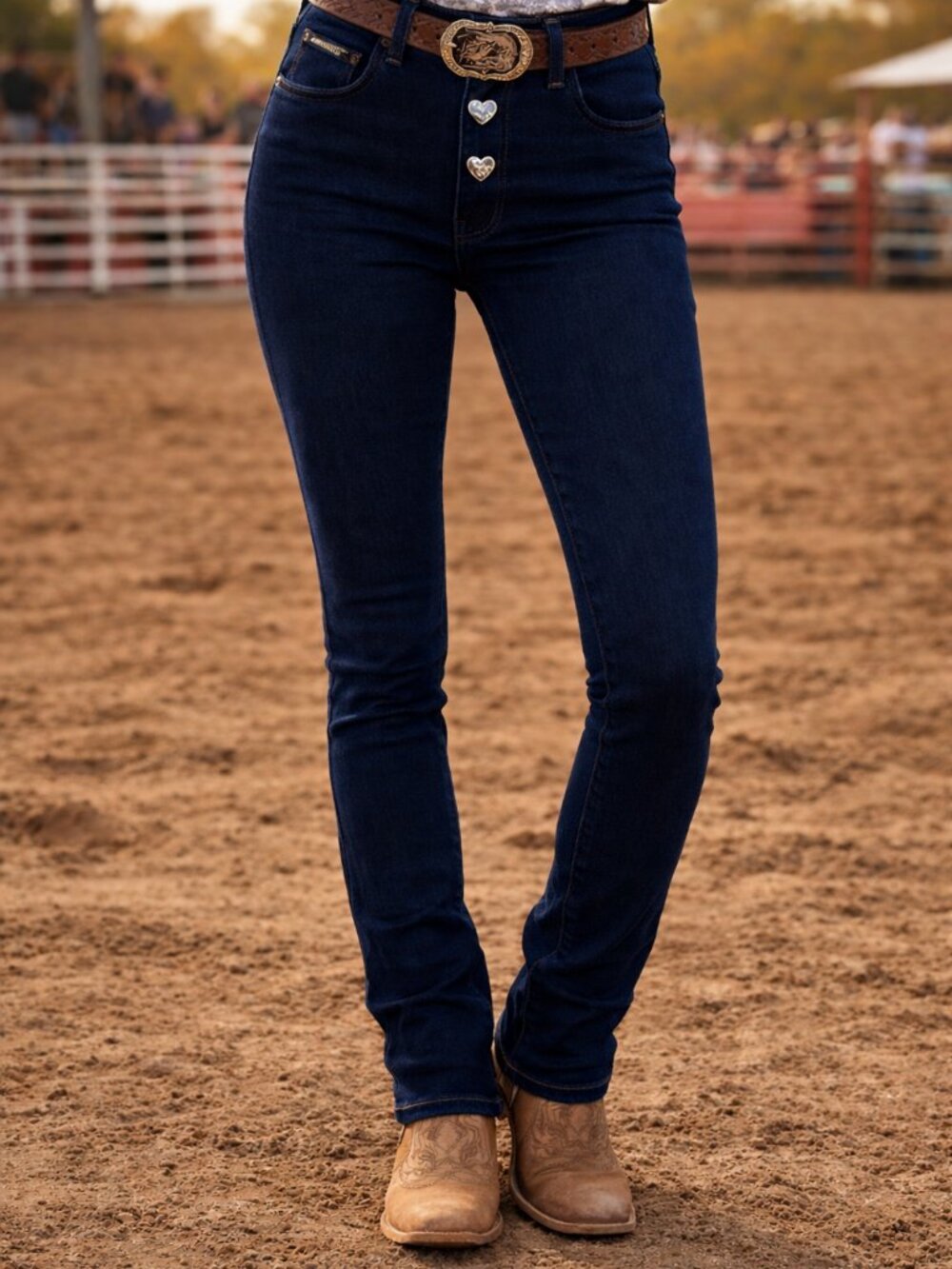 NWT Vintage Western Ethics Heart Button High Waisted Jeans Sz 12